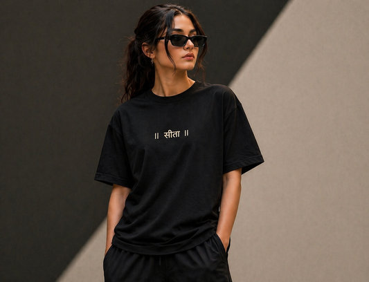 Hanumace “Grace in Strength” Oversized Tee – Black Edition