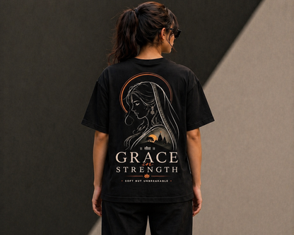 Hanumace “Grace in Strength” Oversized Tee – Black Edition
