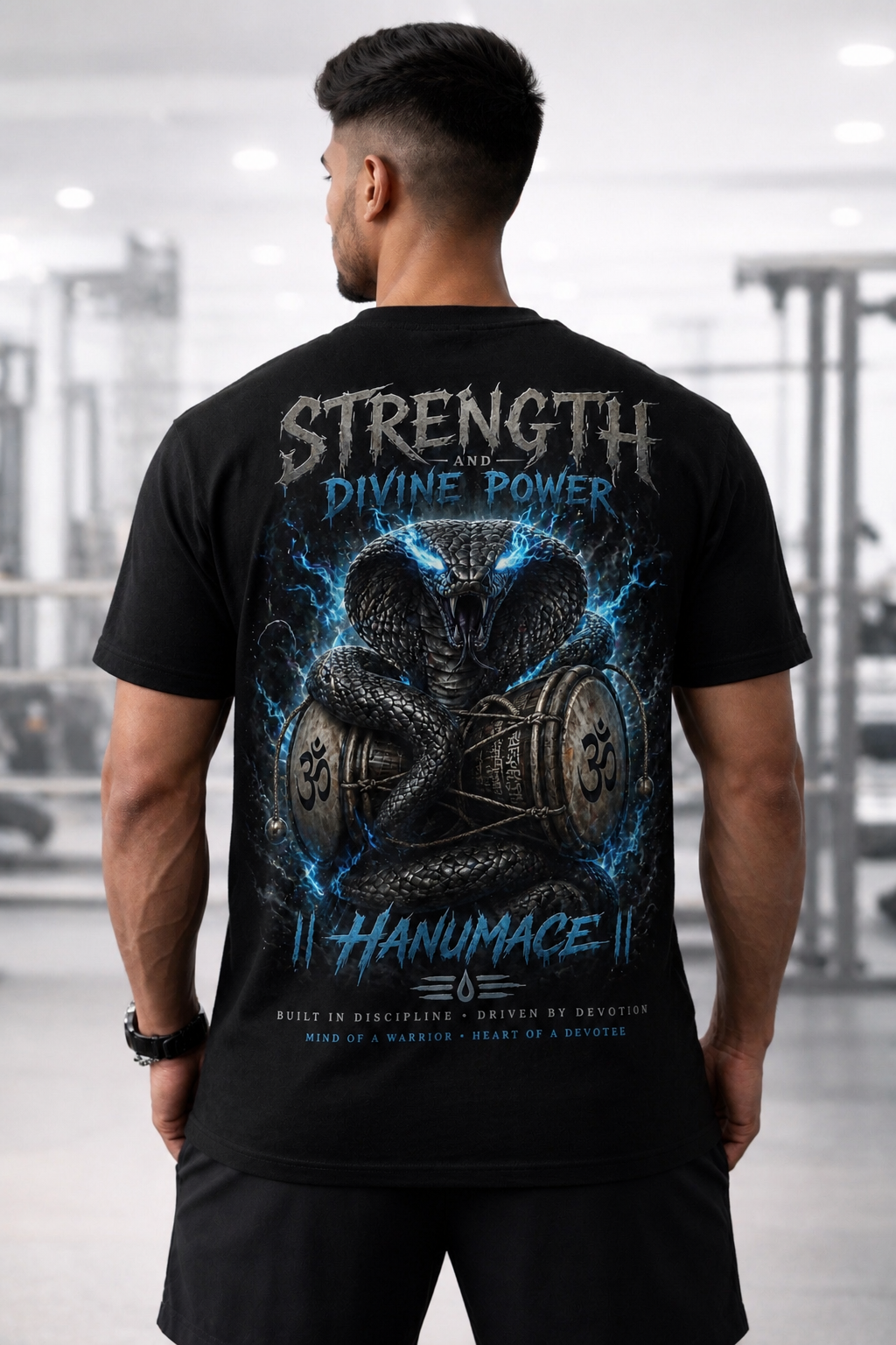 Hanumace Strength & Divine Power Oversized T-Shirt (Black)