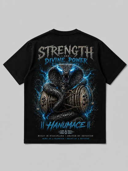 Hanumace Strength & Divine Power Oversized T-Shirt (Black)