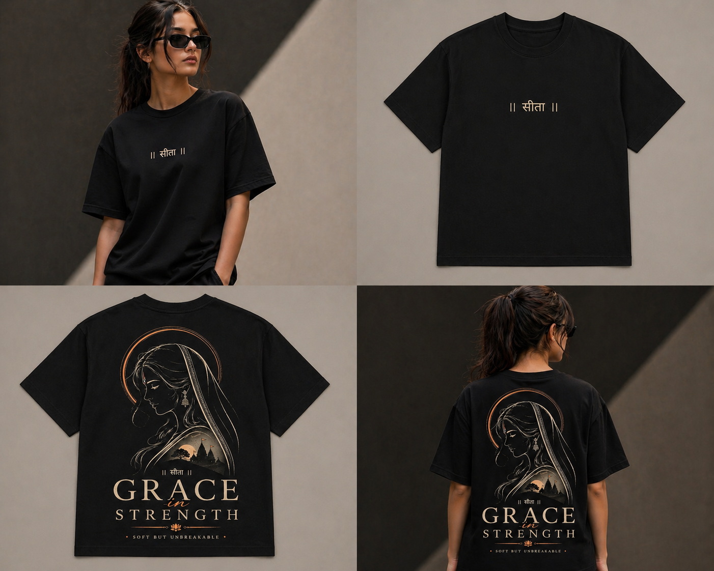 Hanumace “Grace in Strength” Oversized Tee – Black Edition