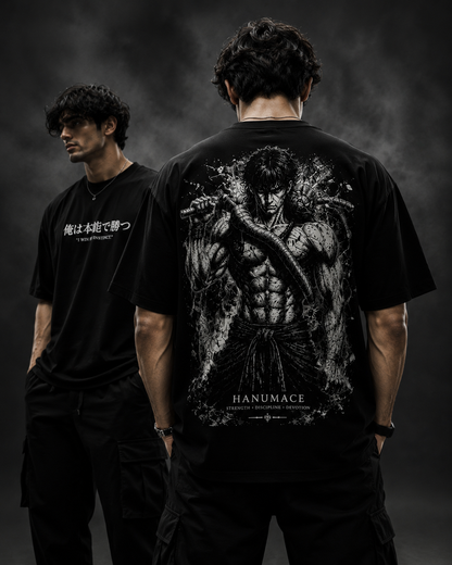 HANUMACE™ Toji Instinct Oversized Tee – Black Edition