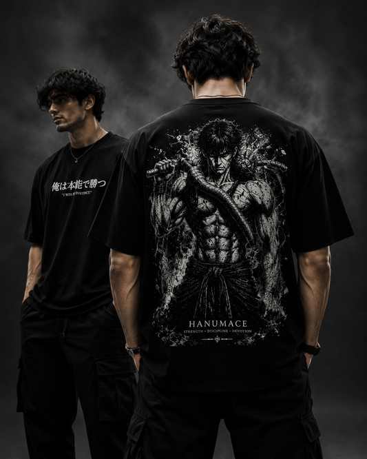HANUMACE™ Toji Instinct Oversized Tee – Black Edition