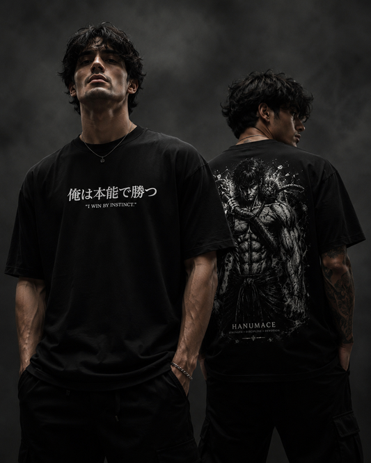 HANUMACE™ Toji Instinct Oversized Tee – Black Edition