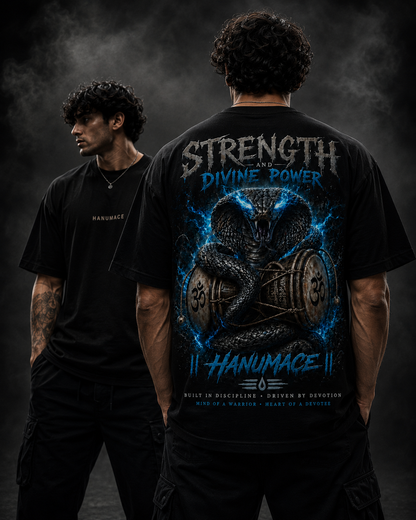 Hanumace Strength & Divine Power Oversized T-Shirt (Black)