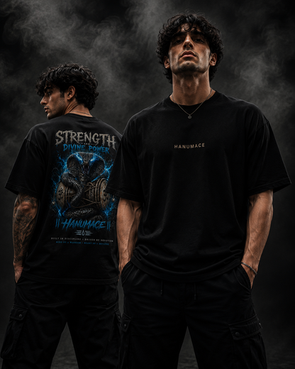 Hanumace Strength & Divine Power Oversized T-Shirt (Black)